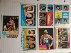 Lot Of 7 Topps NBA Cards Wilt Chamberlain Kareem Abdul-Jabbar - Image 1