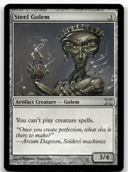 Steel Golem #344 (NM) 10th Edition 10E Magic MTG - Image 1
