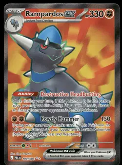 Pokemon Cards Rampardos ex 100/084 Holo Pitch Black Ultra Rare NM - Image 1