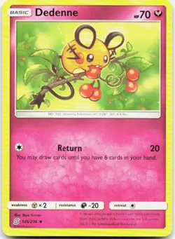 Dedenne 145/236 Uncommon Unified Minds Pokemon NM - Image 1