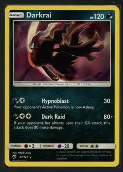 Darkrai 87/147 Holo Rare Burning Shadows Pokemon Near Mint - Image 1