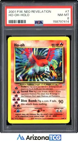 Pokemon 2001 Ho-Oh 7 Holo Neo Revelation PSA 8 - Image 1