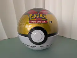 2022 Pokemon PokeBall D21 Tin Factory Sealed 3 Booster Packs & Coin - Image 1