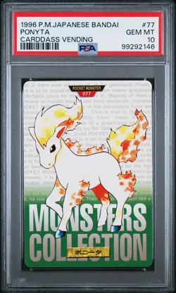 1996 POKEMON JPN BANDAI CARDDASS VENDING #77 PONYTA PSA 10 - Image 1