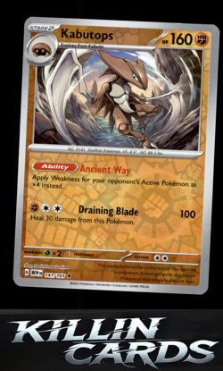 Reverse Holofoil Kabutops 141/165 Pokemon Rare SV: Scarlet & Violet 151 Card NM - Image 1