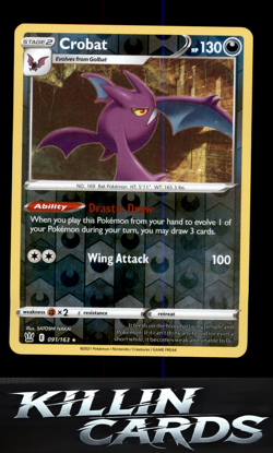 Reverse Holofoil Crobat 091/163 Pokemon Holo Rare SWSH05: Battle Styles Card NM - Image 1