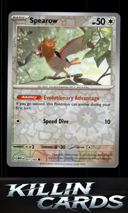 Reverse Holofoil Spearow 021/165 Pokemon Common SV: Scarlet & Violet 151 Card NM - Image 1