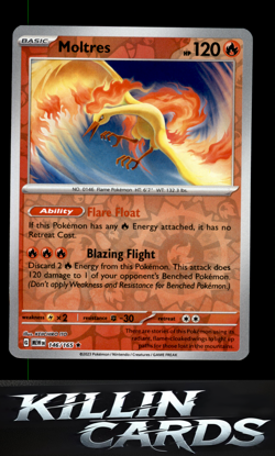 Reverse Holofoil Moltres 146/165 Pokemon Rare SV: Scarlet & Violet 151 Card NM - Image 1