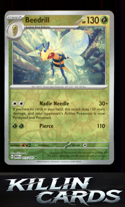 Reverse Holofoil Beedrill 015/165 Pokemon Rare SV: Scarlet & Violet 151 Card NM - Image 1