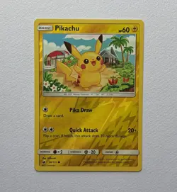 Pikachu 30/111 Common Crimson Invasion Pokemon Reverse Holo NM - Image 1