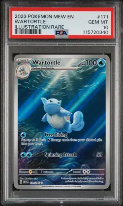 2023 POKEMON MEW EN-151 ILLUSTRATION RARE #171 WARTORTLE PSA 10 - Image 1