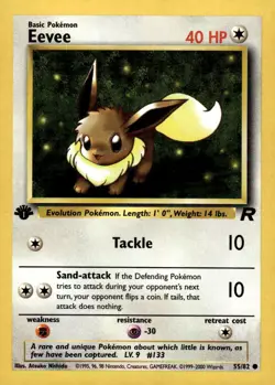 Pokemon TCG Team Rocket 1st Edition #55/82 Eevee - Image 1