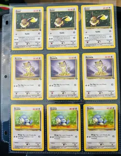1999 Pokemon Card Lot! (3) Eevee #55/82 (3) Meowth #56/64 (3) Dratini #53/82! NM - Image 1