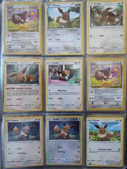 1999-2024 Pokemon Eevee Assorted Mixed of 9 Cards, Including 1 Holo - Image 1