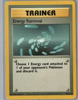 Energy Removal 92/102 Common Base Set Unlimited Pokemon Heavily Played - Image 1