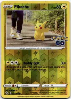 Pikachu (27) Common Pokemon GO 027/078 NM - Image 1