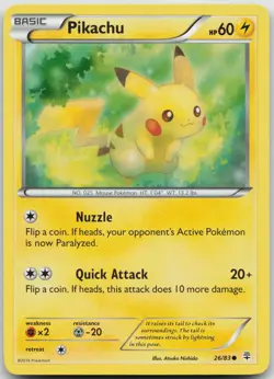 Pikachu 26/83 Common Generations Pokemon NM/M - Image 1