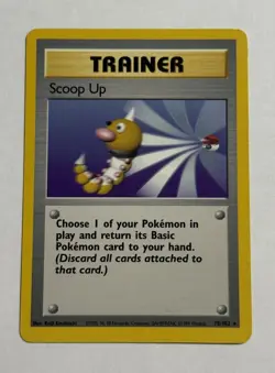 Pokemon TCG Base Set Scoop Up Trainer Rare Card 78/102 Unlimited LP/MP - Image 1