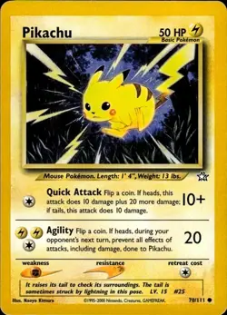 LP Unlimited Pikachu 70/111 Neo Genesis Pokemon 2000 Naoyo Kimura - Image 1