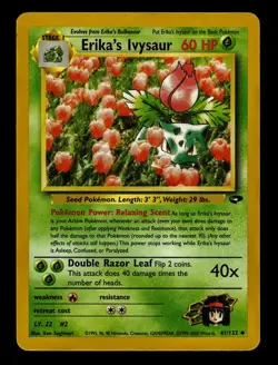 LP Unlimited Erika's Ivysaur 41/132 Gym Challenge Pokemon 2000 Ken Sugimori - Image 1