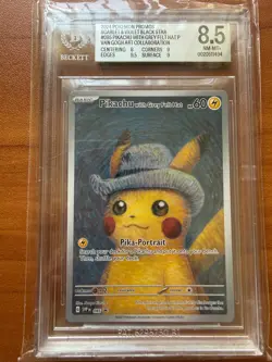 Pikachu with Grey Felt Hat 085 Van Gogh Museum Promo BGS 8.5 Pokemon - Image 1