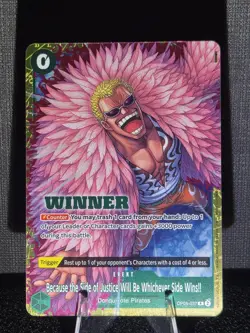 Bandai One Piece Card Game Winner Foil Event OP05-037 Side of Justice!! - Image 1