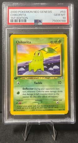 2000 POKEMON NEO GENESIS 1ST EDITION 53/111 CHIKORITA PSA 10 - Image 1