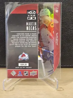 Martin Necas Gold /25 Holo View FX 2025-26 SPx Colorado Avalanche - Image 2