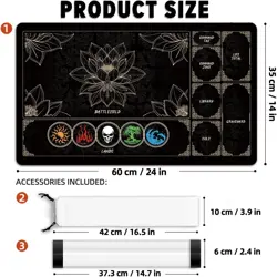 MTG Playmat with Play Zones – Magic Play mat Card Game Mat for Magic The Gath... - Image 3
