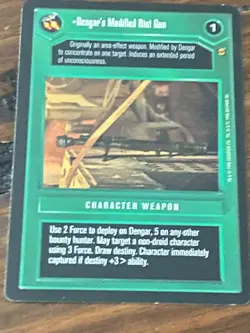 Decipher Star Wars CCG Jabba's Palace DENGAR'S MODIFIED RIOT GUN Card NM - Image 1
