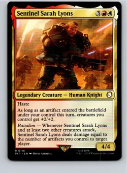 Magic the Gathering Sentinel Sarah Lyons Universes Beyond: Fallout MTG Free Ship - Image 1