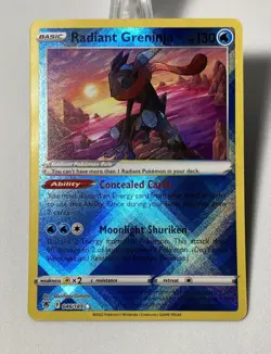 Pokemon Radiant Greninja 046/189 Radiant Rare Astral Radiance NM Basic HP 130 - Image 2