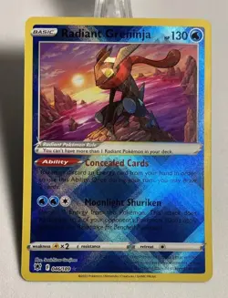 Pokemon Radiant Greninja 046/189 Radiant Rare Astral Radiance NM Basic HP 130 - Image 3