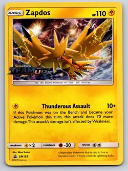 ZAPDOS - (PRERELEASE) SM159 HOLO PROMO SUN & MOON PROMO POKEMON MP - Image 1