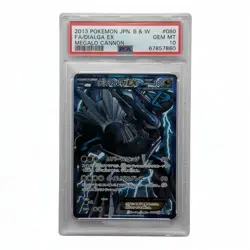 2013 POKEMON JAPANESE BLACK & WHITE MEGALO CANNON #080 FULL ART/DIALGA EX PSA 10 - Image 1