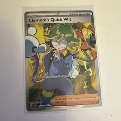Pokemon TCG Clemont's Quick Wit 229/191 SV08 Surging Sparks Full Art UR Holo Eng - Image 1