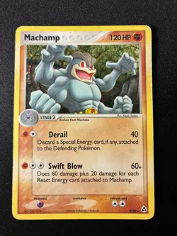 Pokemon Legend Maker Machamp Holofoil HP SWIRL - Image 1