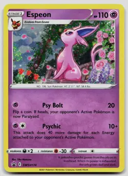 Espeon SWSH174 Sword & Shield Promo Pokemon LP+ - Image 1