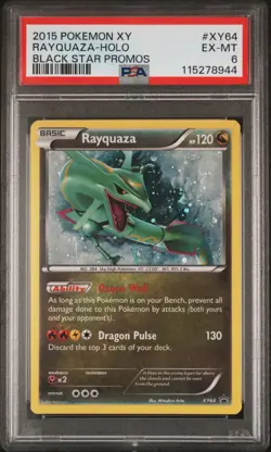 2015 POKEMON XY BLACK STAR PROMO RAYQUAZA #XY64 PSA 6 EX #115278944 - Image 1