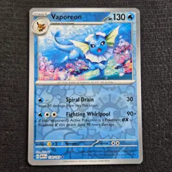 Pokemon 151 Vaporeon Rare 134 Reverse Holo Lightly Played - Image 1