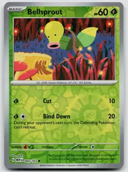 BELLSPROUT 069/165 COMMON 151 POKEMON REVERSE HOLO NM - Image 1