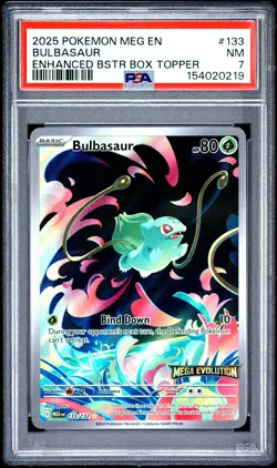 2025 POKEMON MEG EN-MEGA EVOLUTION ENHANCED BOOSTER BOX TOPPER BULBASAUR PSA 7 - Image 1