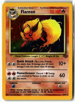 1999 Flareon ⭐ 3/64 Unlimited WOTC Vintage Holo Rare Jungle Pokemon NM/LP - Image 1