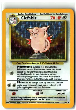 Clefable ⭐ 1/64 No Symbol Error Holo Rare WOTC Vintage Jungle Pokemon NM/LP - Image 1