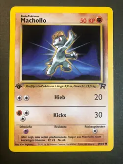Pokemon [GERMAN] Machop 59/82 1st Edition Team Rocket Set Rare NM Nice! - Image 1