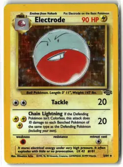 1999 Electrode ⭐ 2/64 Unlimited Holo Rare Jungle WOTC Vintage Pokemon LP - Image 1