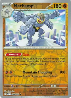 Machamp 068/165 Rare 151 Pokemon Reverse Holo Near Mint - Image 1