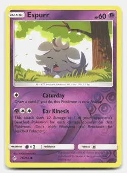 Espurr 79/214 Common Unbroken Bonds Pokemon Reverse Holo NM - Image 1