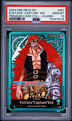 PSA 10 Eustass "Captain" Kid ST02-001 Leader Promo Foil One Piece EN 2024 - Image 1