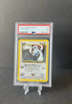 Pokemon TCG Lugia Neo Genesis 9/111 Holo Unlimited Holo Rare PSA 5 WOTC - Image 1